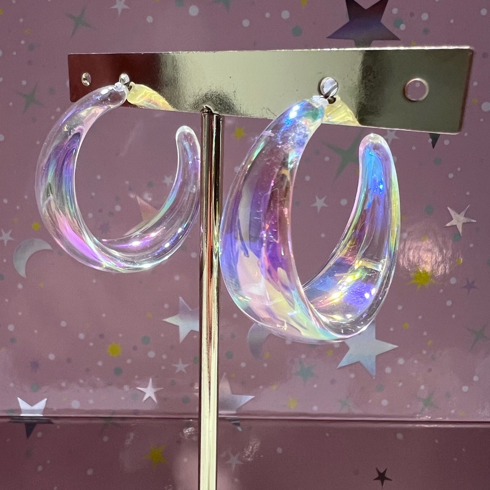 Iridescent Hoop Earrings